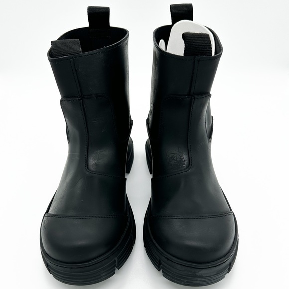 GANNI Black Rubber Ankle Boots - Picture 3 of 7